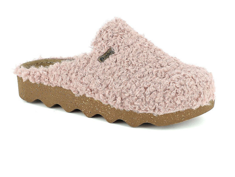 Picture of Eco-fur slipper with leather footbed - dk10