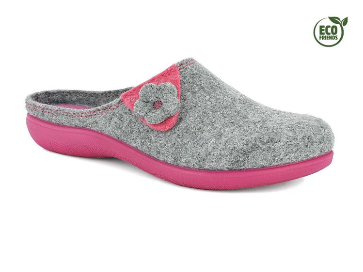 Picture of Ecofriends felt slippers with flowers  - ec91