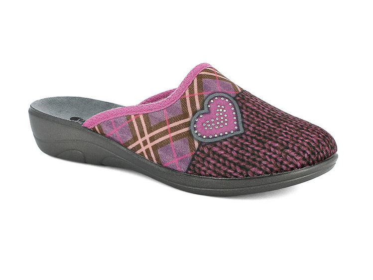 Picture of Tartan and heart slippers with glitter - 5d29