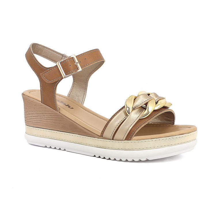 Picture of Wedge sandals with colored band and chain -  FK03