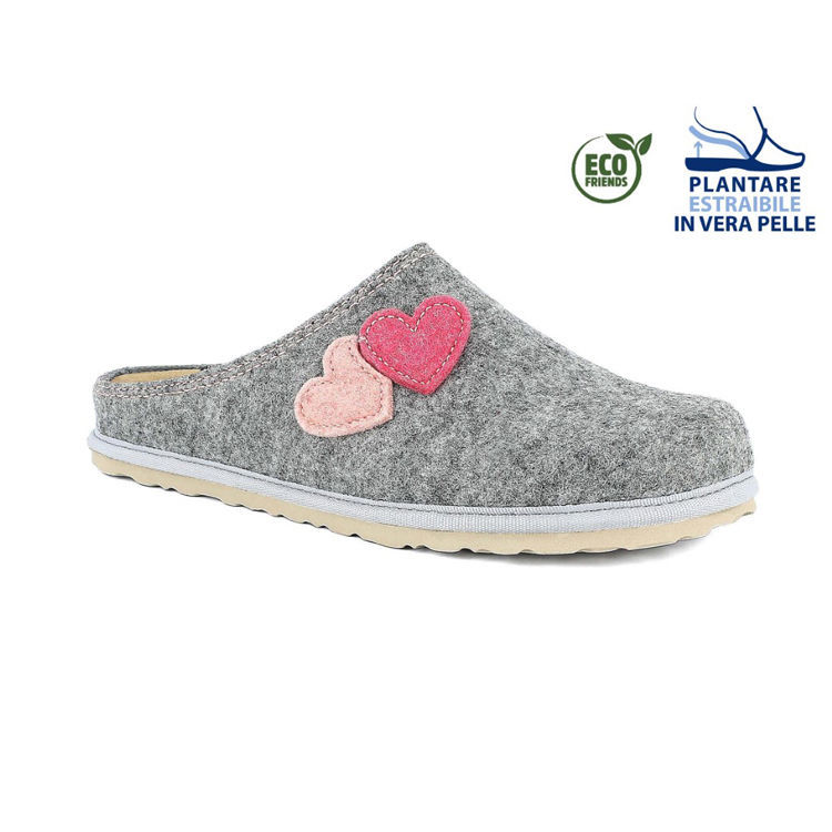 Picture of Ecofriends slippers with heart appliqués - cs37