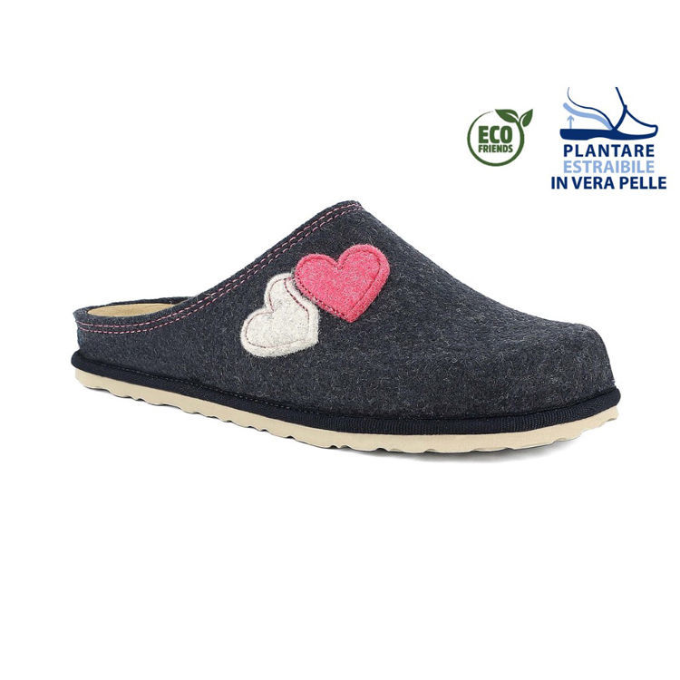 Picture of Ecofriends slippers with heart appliqués - cs37