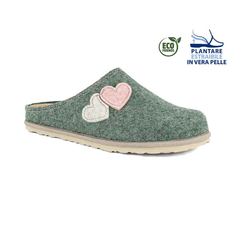 Picture of Ecofriends slippers with heart appliqués - cs37