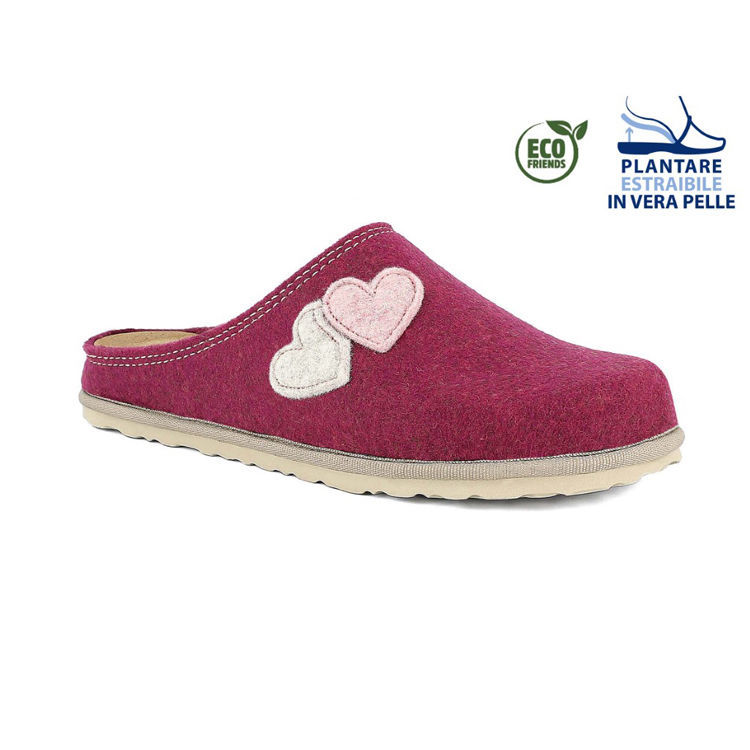 Picture of Ecofriends slippers with heart appliqués - cs37