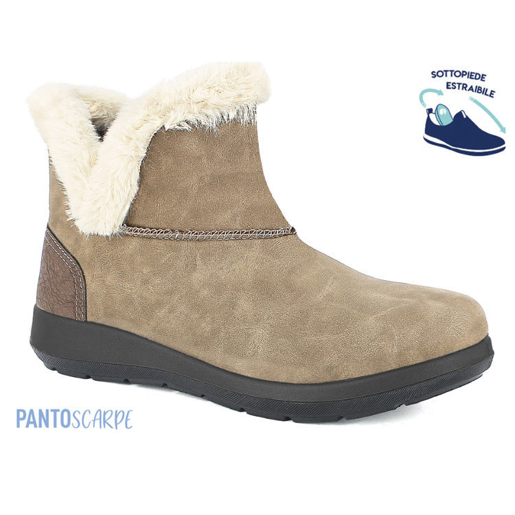 Picture of Pantoscarpe brown ankle boots with faux fur - wg60