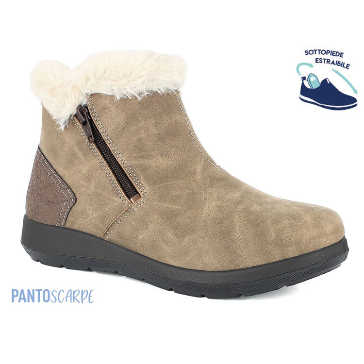 Picture of Pantoscarpe brown faux fur ankle boots - wg62