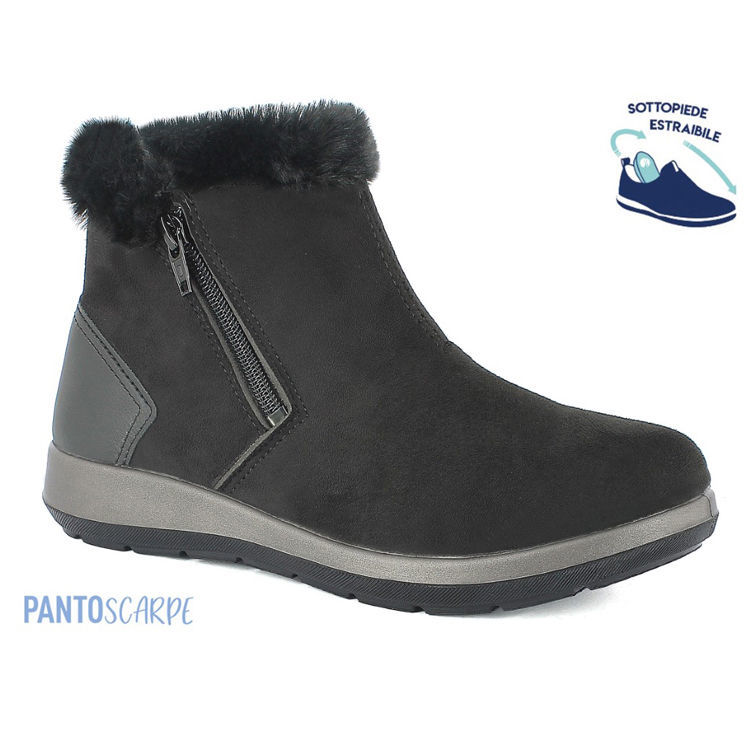 Picture of Pantoscarpe faux fur ankle boots and zipper - wg61