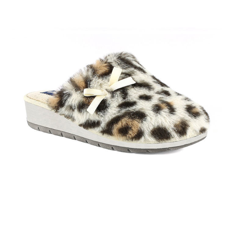 Picture of Leopard slippers with wedge and bow - gy22