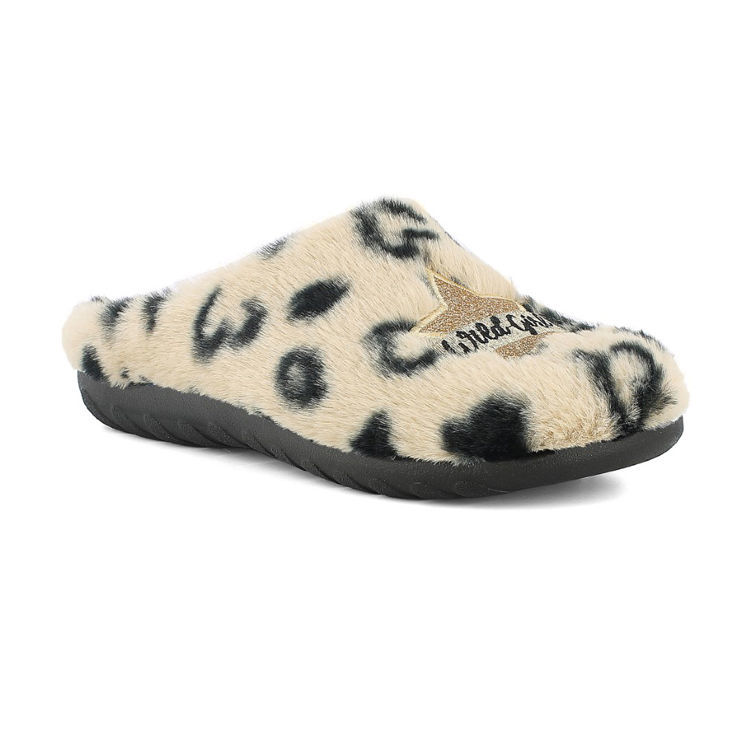 Picture of Wild girl leopard print fluffy slippers - et30