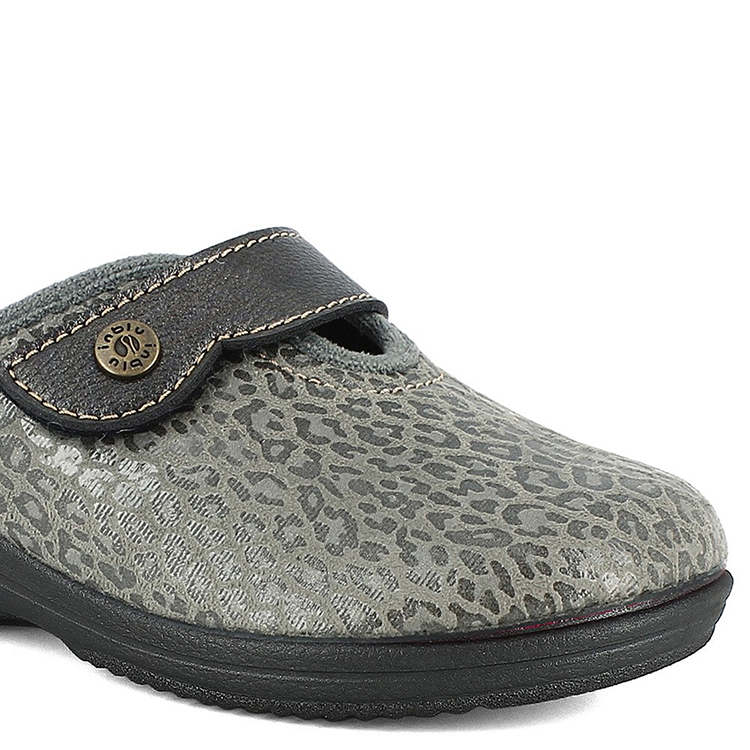 Immagine di PANTOFOLE LEOPARDATE A STRAPPO  PLANTARE IN PELLE - LV13